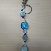 Schlüsselanhänger Blaue Lagune mit Perlmutt